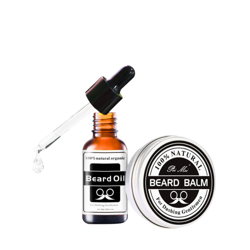 100% Natural Beard Balm and Oil Set